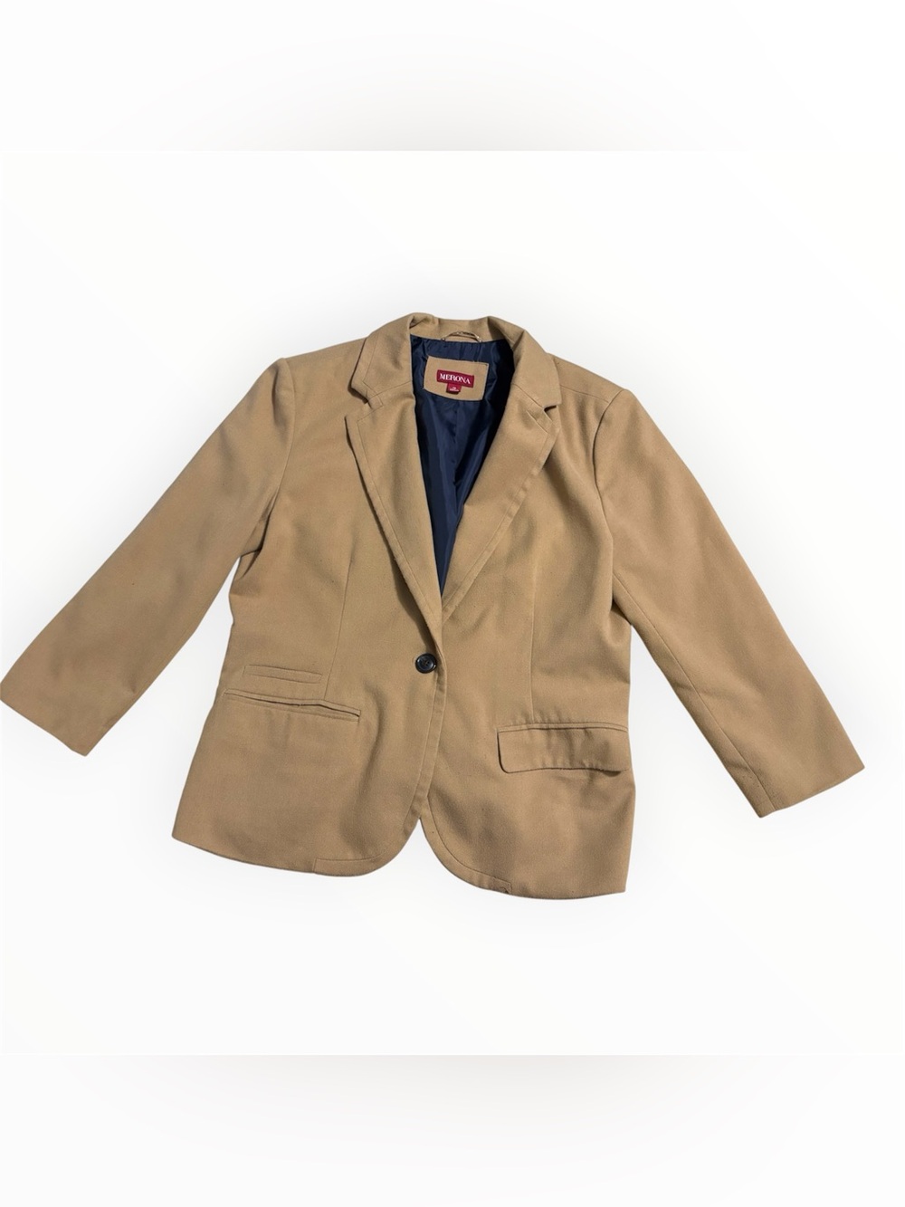 Classic Merona Single-Button Blazer in Tan / Camel — Size 14